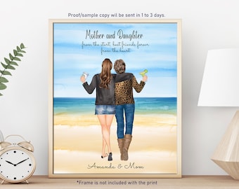 Mother's Day Gift from Daughter, Personalised mother and daughter print, Birthday Gift For Mum, Custom Family, Wall art gift for Mothers day