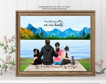 Personalized Pet Memorial Gift | Custom Dog Portrait | Dog Loss Gift | Pet Loss Sympathy Gift | In Memory Of Dog I Custom Dog Portrait
