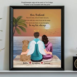 Custom Sympathy Gift for Loss of Husband or Boyfriend, Loss in the Family - In Loving Memory. Grief and Condolence Gift with Memorial Frame