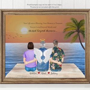 Dad Memorial Print, In Loving Memory of Dad, Loss of Father,Remembrance Gift, Dad in Heaven,Family Memorial Print,Father Grave Sympathy Gift