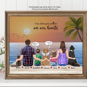 Personalized Pet Print, Mothers Day, Custom Family Portrait With Dog, Owner and Pet Print, Pet Portrait, Dog Family Print, Cousin Gift