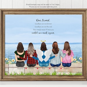 In Memory Of Best Friend Frame, Personalized Friend Memorial Print, Best Friend Memorial Gift, Friend Loss Bereavement Gift, Sympathy Gift