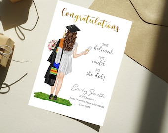 PERSONALIZED GRADUATION Card for Class of 2023 Congratulations Graduate Card Graduation Card High School College Graduation Gift Grad Gift
