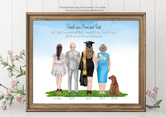 PERSONALISED GRADUATION PRINT Gift-custom Graduate Girl With Mom-graduation  Thank You Card for Mom-appreciation Gift for Mom-mother Daughter - Etsy