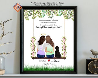In loving memories of Bestie, Friend Memorial, Loss of Friend, Memorial Print of Best Friend, Bestie Memorial, Loss of Friend Gift, Memorial