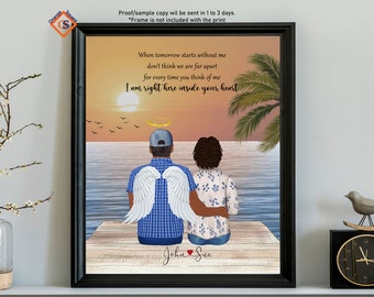 Loss of Husband Remembrance Gift Loss of Spouse Sympathy Sign Memorial Print Bereavement Gift for Wife Just lost Husband Memorial Frame Gift