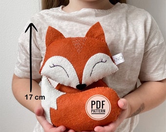 Felt sewing plush felt pattern Fox ornament woodland animals felt toy handmade  birthday gift custom plushie fox stuffed animal