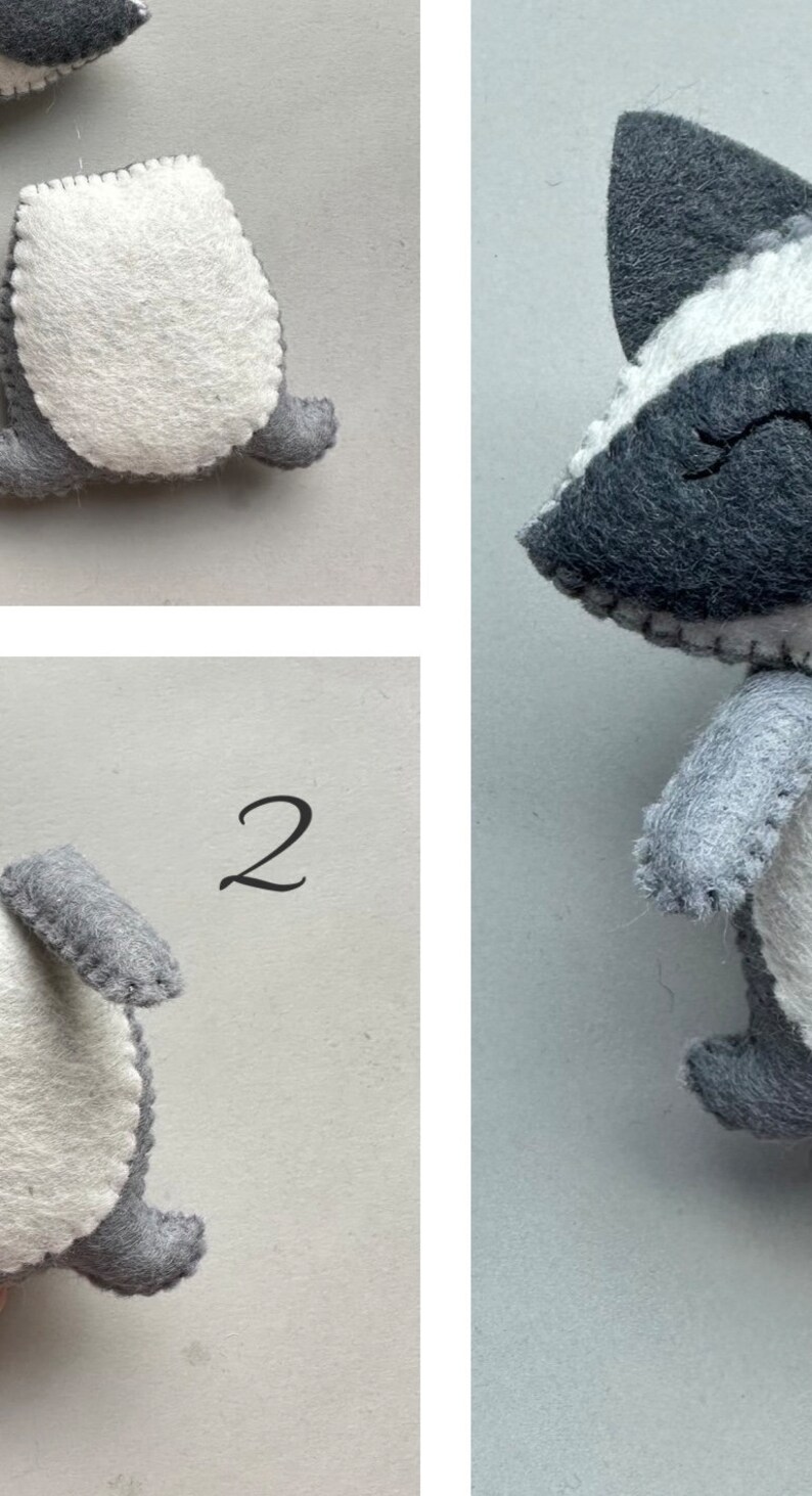 Raccoon Plush Sewing Pattern Pdf Felt Ornament Woodland Animals Pattern ...