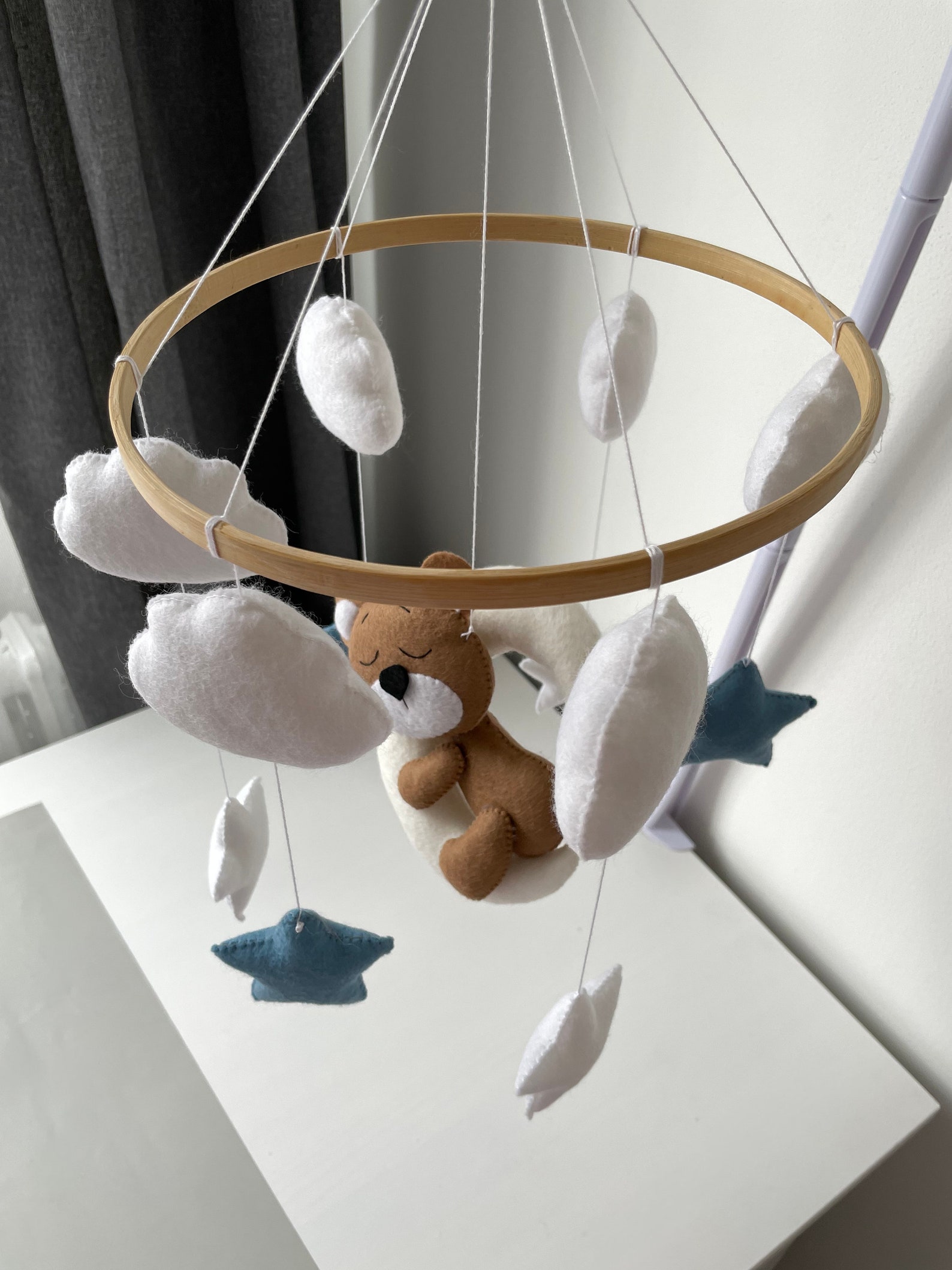 Make Your Own Bear Baby Mobile Handmade Crib Nursery Decor for Baby Boy ...