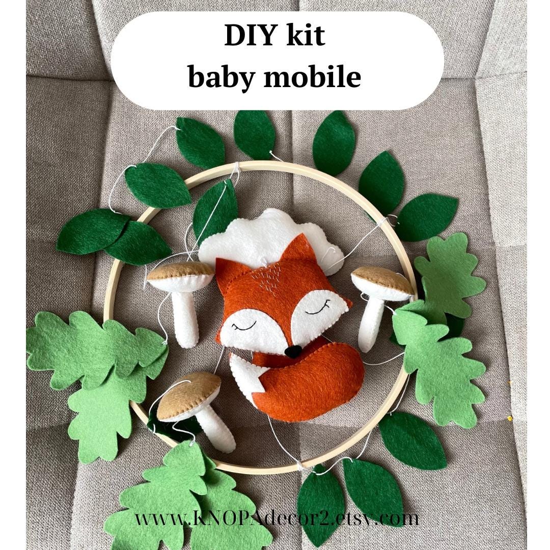 Make Your Own Woodland Baby Mobile Felt Animals Ornament Diy Kit Crib ...