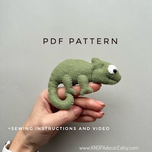 Pode incluir: Padrão PDF para costurar um brinquedo de camaleão de feltro verde. O padrão inclui instruções de costura e um vídeo.  www.KNOPAdecor2.etsy.com