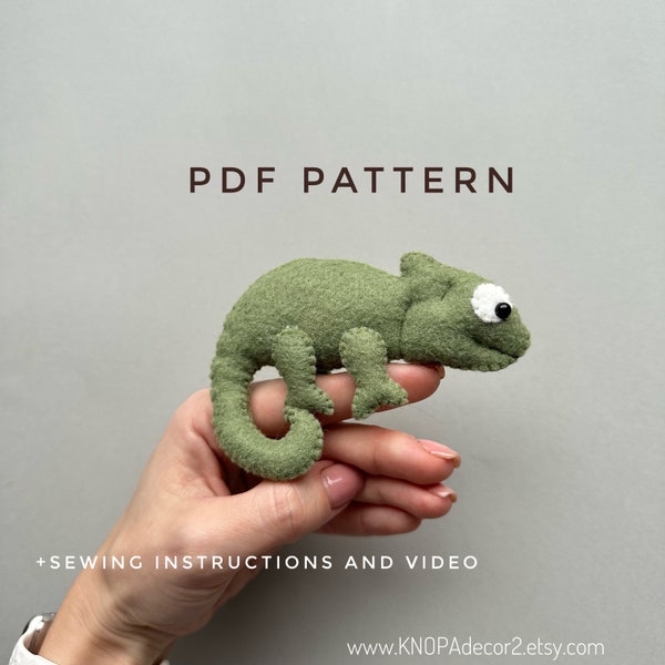 PDF pattern lizard felt sewing plush pattern lizard funny ornament handmade gift plushie pattern felt animals tutorial cute kawaii  plush