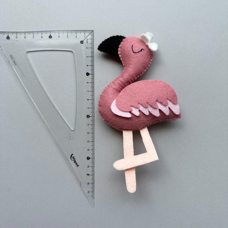 Flamingo Ruler Flamingo Plush Pdf Pattern Felt Sewing Birds Handmade Soft Toy Baby ...