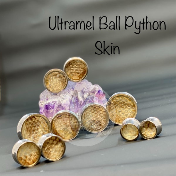 REAL SNAKE SKIN Ultramel Ball Python Skin *Gauges * Tunnels * Plugs