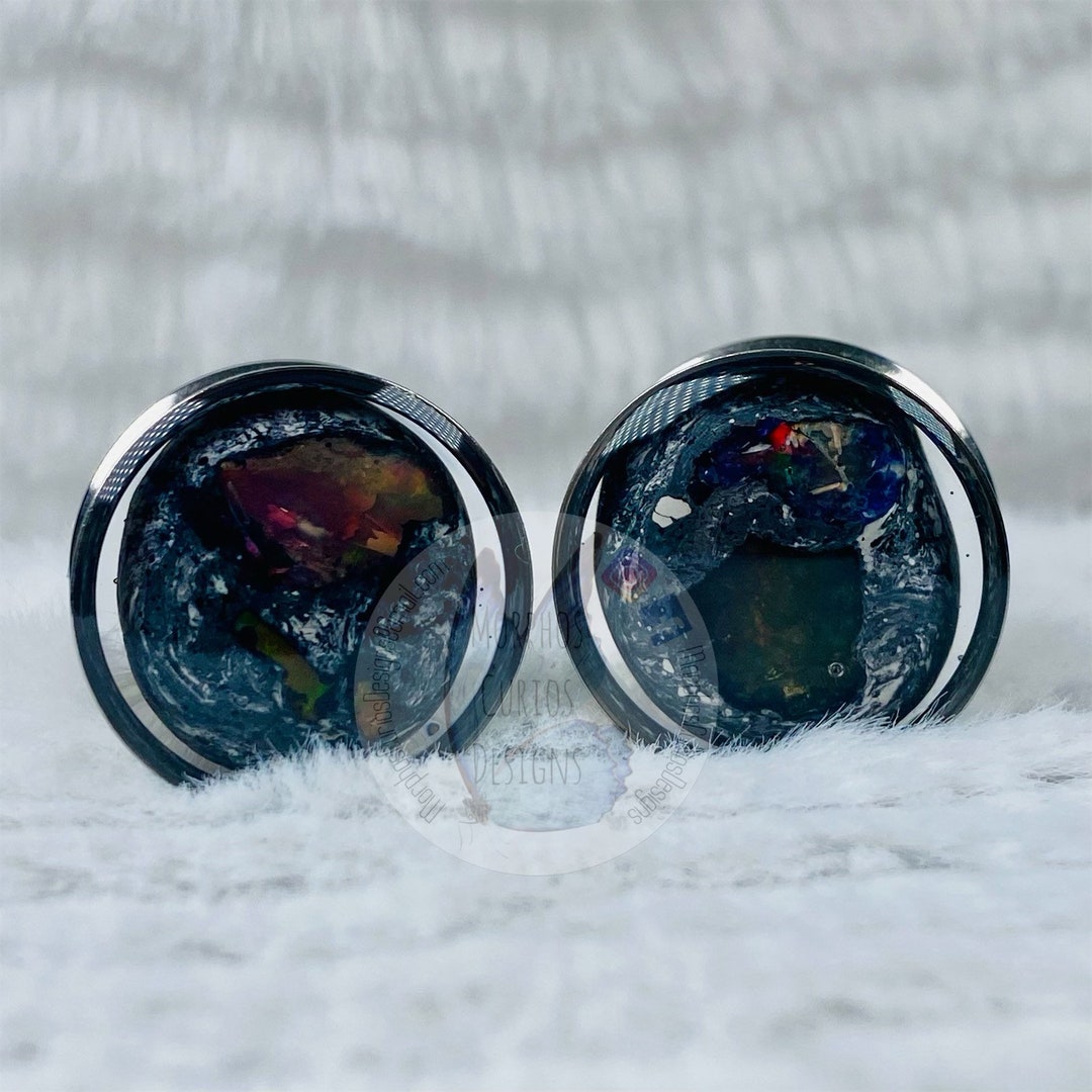 Mexican Fire Opal 20mm Tunnels/plugs Stone Earrings Etsy