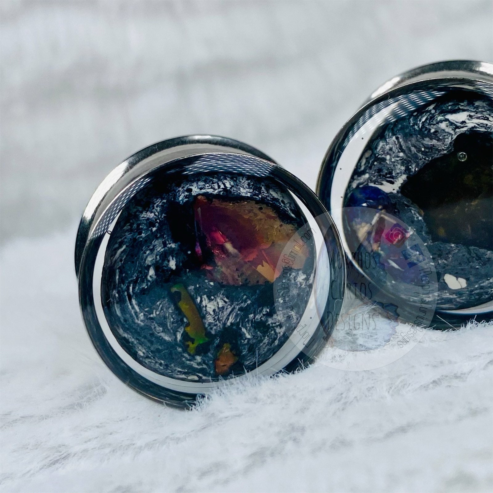 Mexican Fire Opal 20mm Tunnels/plugs Stone Earrings Etsy