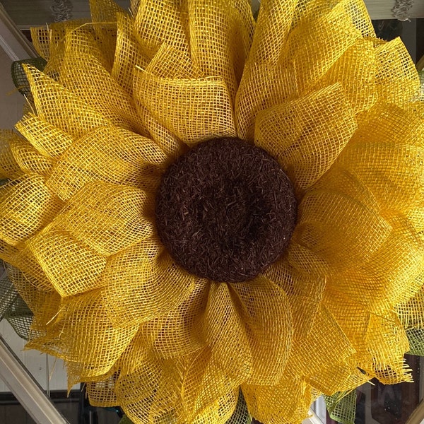 Small yellow sunflower wreath for decorating