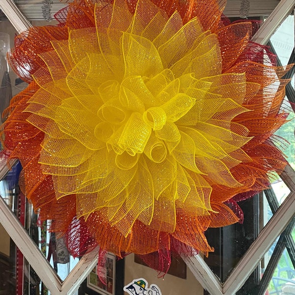 Deco Mesh Flower Etsy