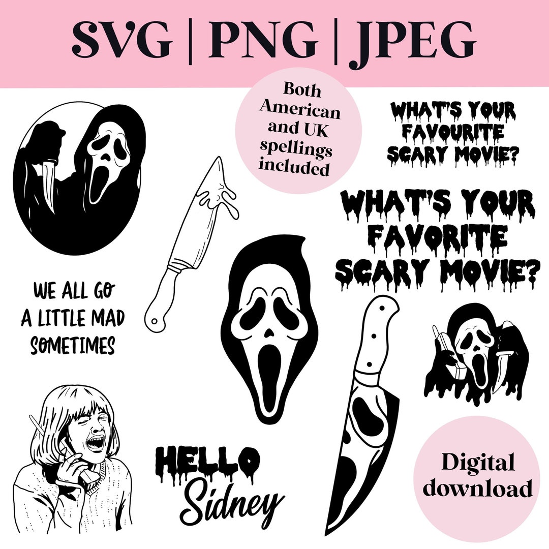 Scream Graphics Scary Movie SVG Scream Jpeg PNG Bundle / Horror Vector / - Etsy Israel