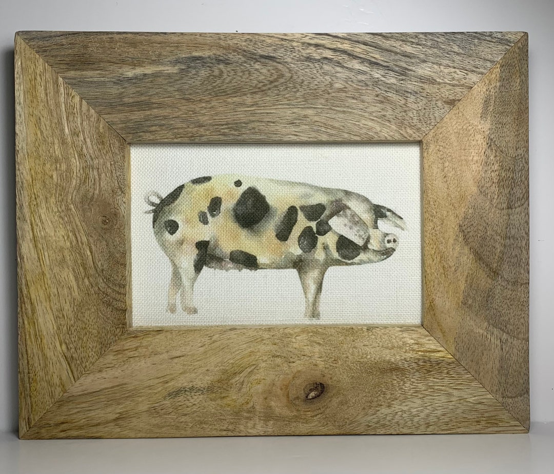 Pig Fabric Picture Solid Wood Frame - Etsy