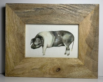 Pig fabric picture solid wood frame saddleback