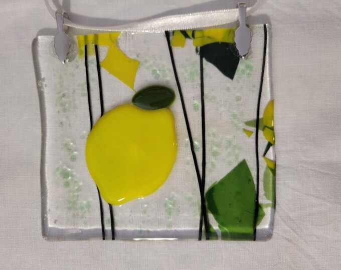 Fused Glass Lemon Suncatcher Etsy