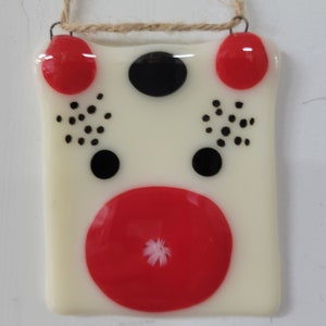 Fused Glass Cute Reindeer Suncatcher