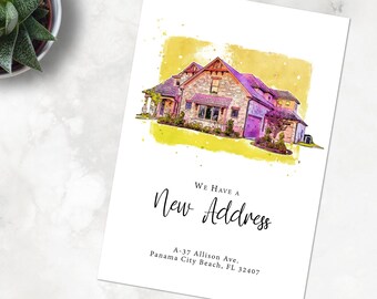 Personalized New Address Card, Moving Card, Moving Address Announcement, Invitation Card New Just Moved, Going Away Card shifting home house