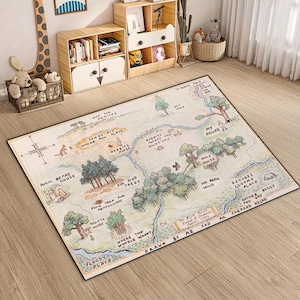 Winnie Pooh Map Rug: 100 Acre Holz Kinderspielmatte