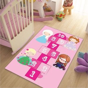 Bunter Kinder Spielzimmer Teppich, Spaß Stadt Karte Teppich mit Straßen, Tiere & Züge Lernspielmatte für Kinder,Kinderzimmer,Klassenzimmer Kleinkind Zimmer