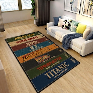 Nostalgic Retro Style Rug, Horror Movie Themed Rug, Horror Movie Rug, Movie Rug, Nostalgic Vhs Rug,Cinema Room Rug,Horror Rug,Movie Room Rug
