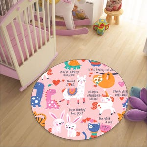 Bunter Kinder Spielzimmer Teppich, Spaß Stadt Karte Teppich mit Straßen, Tiere & Züge Lernspielmatte für Kinder,Kinderzimmer,Klassenzimmer Kleinkind Zimmer