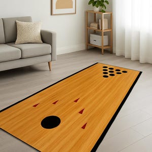 Bowling Lanes Rug for Playing Bowling, Bowling Decor, Bowling Strike Rug, Bowling Playing Rug, Runner Rug, Washable Rug, Non Slip Rug