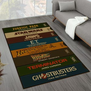 Tapis rétro pour films d'horreur : décoration de salle de cinéma nostalgique de style VHS