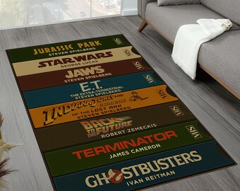 Retro Horror Movie Rug: Nostalgic VHS Style Cinema Room Decor - Etsy