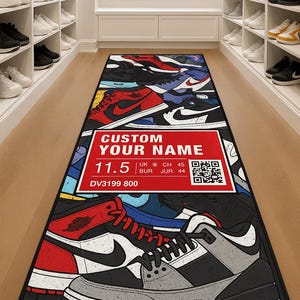 Custom Sneakers Rug: Personalized Street Art Decor
