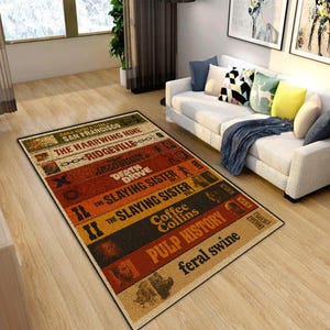 Nostalgic Retro Style Rug, Horror Movie Themed Rug, Horror Movie Rug, Movie Rug, Nostalgic Vhs Rug,Cinema Room Rug,Horror Rug,Movie Room Rug
