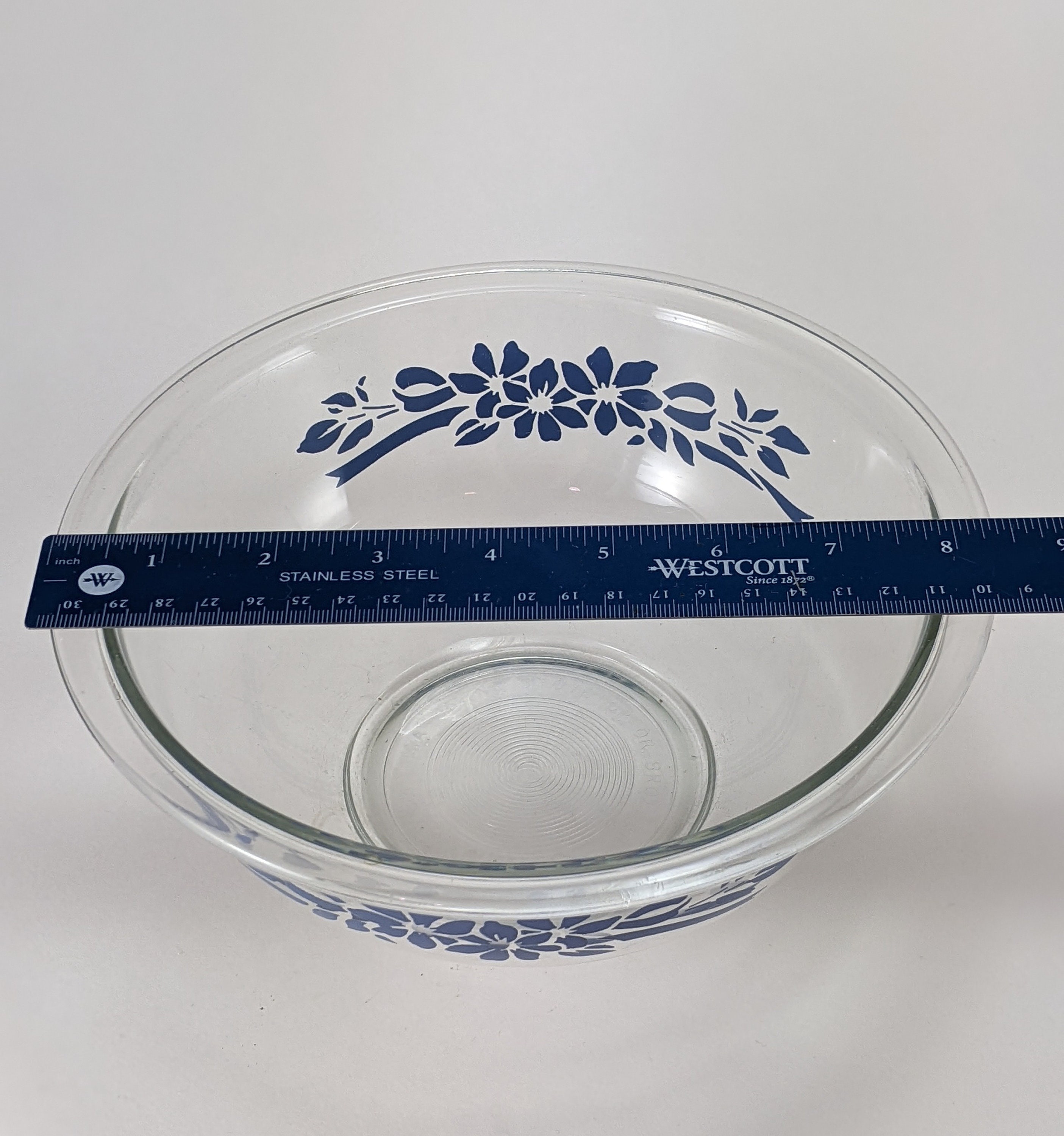 Vintage Pyrex Medium Clear Mixing Bowl With Blue Ribbons and - Etsy