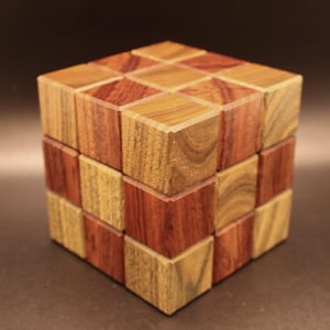Block Lock Stewart Coffin #211-2 wood serially interlocking puzzle