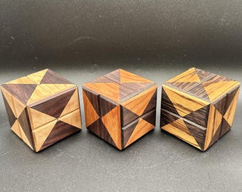 Diagonal Cube Stewart Coffin #58 wood puzzle