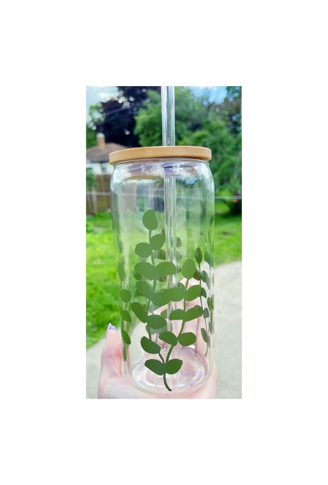 Eucalyptus Glass Can 20 Oz Glass Can 20 Oz Eucalyptus Glass Etsy