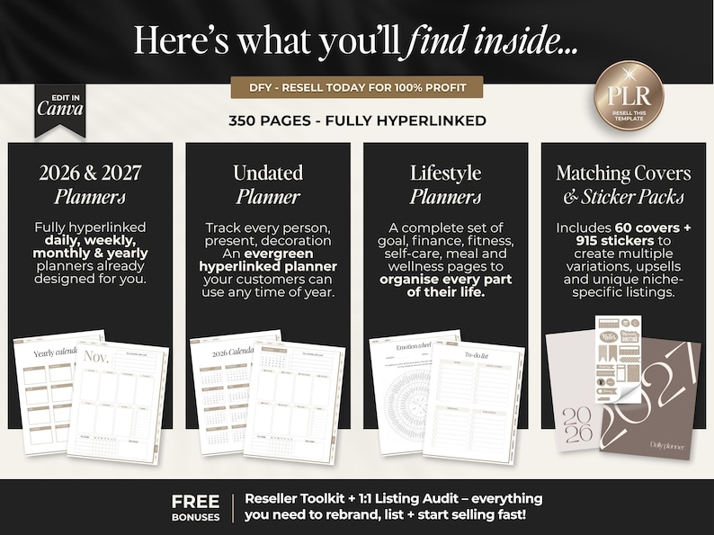2026 planner, 2027 planner and undated planner print at home
