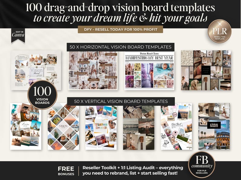 Ultimate 2026 Vision Board Kit PLR, DFY Vision Board Kit With Resell ...