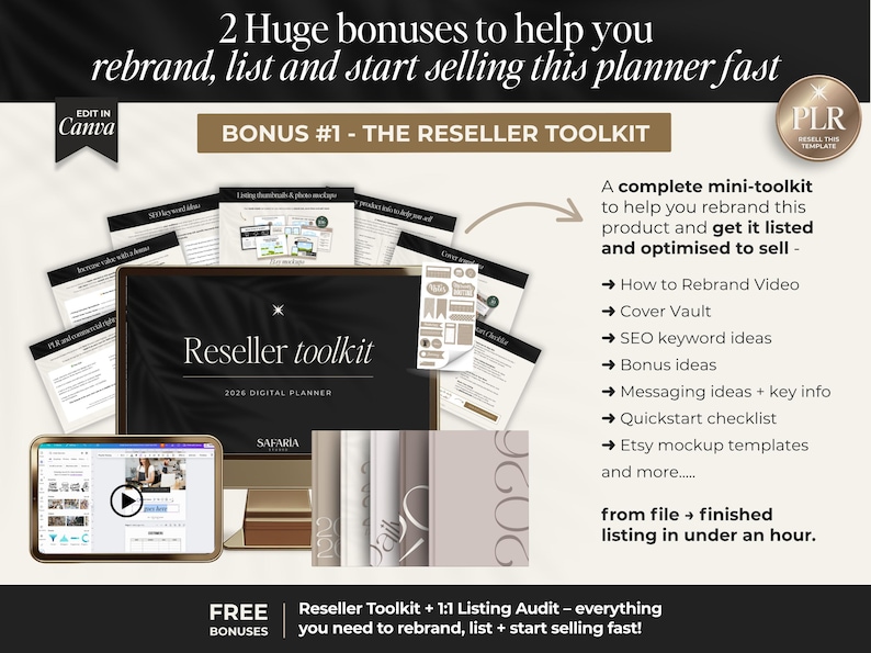 reseller toolkit for plr reseller to start selling this digital planner today