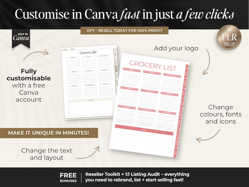 customizable digital planner with Canva