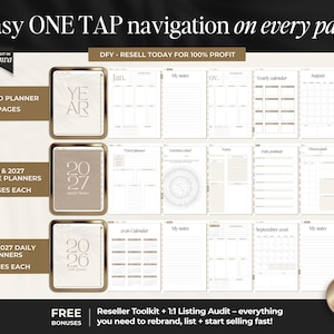 2026, 2027, undated, lifestyle digital planner set you can resell today