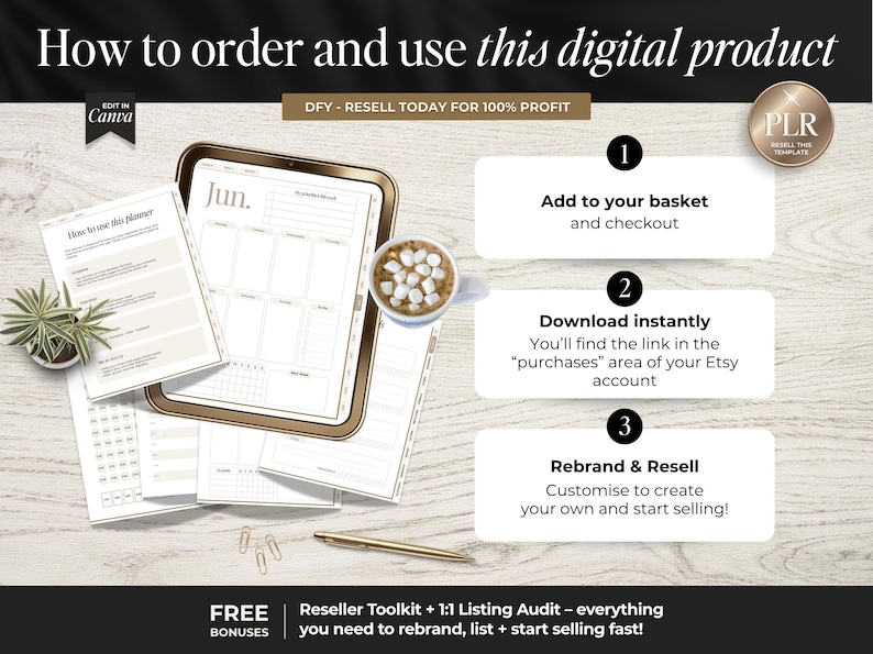 How to order and use these hyperlinked digital planners