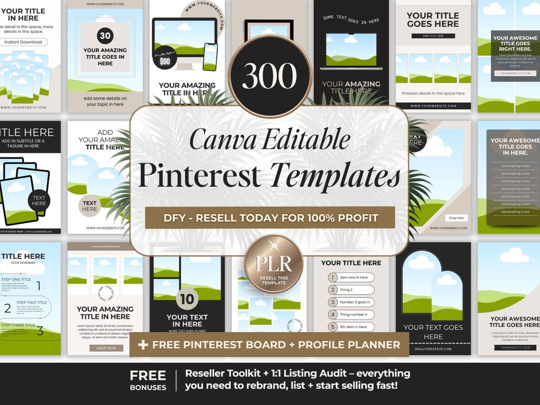 Pinterest Templates With PLR Editable in Canva, DFY Pinterest Pin ...