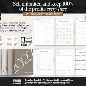plr resell rights for this hyperlinked digital planner set