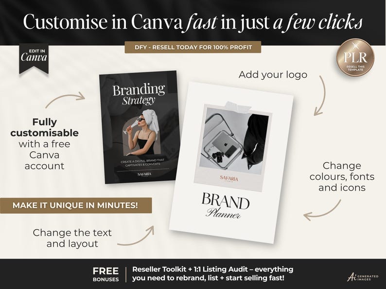 brand planner and workbook editable in Canva